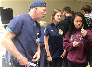Examining equipment for heart catheterization 